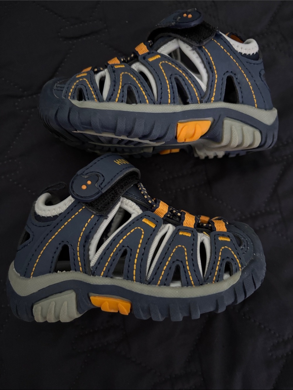 HOBIBEAR Boys Outdoor Closed-Toe Summer Sport Sandals Lightweight-Navy